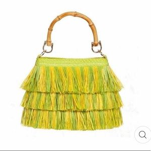 HOST PIC ERIC JAVITS LIL’ MAMBO STRAW BAG IN CHARTREUSE